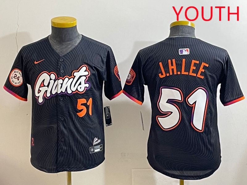 Youth San Francisco Giants 51 J.H.Lee Black Joint Name 2025 Nike MLB Jersey style 8